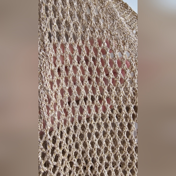 Yunika ITALY GOLDEN Beach Knit Dress Cover up Viscose Party Size L - Picture 3 of 5